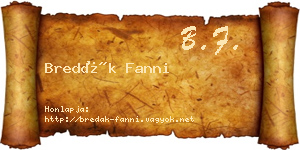 Bredák Fanni névjegykártya
