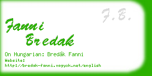 fanni bredak business card